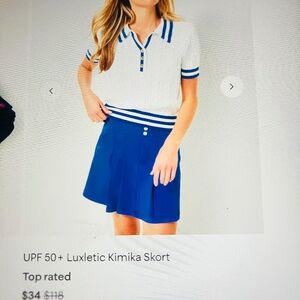 Lilly Pulitzer UPF 50+ Luxletic Kimika Golf Skort NWOT